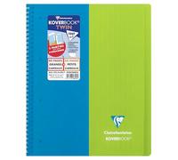Clairefontaine 396490C Spiral Notebook Koverbook Twin A4+ 22.5x29.7cm - 160 Pages (80 Pages Seyes + 80 Pages Small Squares) White Paper 90g Cover Random Colour