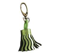 Clairefontaine 400075C - One Genuine Lambskin Leather Keyring - Dimensions: 4x2.5 cm - Leatherised Green Colour - Multi-Functional - Practical + Strong