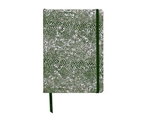 Clairefontaine 400122C - One A5 Notebook - Made of Genuine Lambskin Leather Hard Cover - Dimensions: 14.8x21 cm - 144 Ruled Pages, Green and Silver Celeste