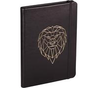 Clairefontaine 400129C - One Leather Notebook, Hard Cover A5 - Dimensions: 14,8 x 21 cm - 144 pages Ruled - Genuine Lambskin Leather Cover - Lion design