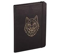 Clairefontaine 400130C - One Leather Notebook - A5 Hard Cover - Dimensions: 14.8 x 21 cm - 144 lined pages, Genuine Lambskin Leather Cover - Wolf design
