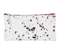 Clairefontaine 410115C - One Flat School Pencil Case with Zip - Dimensions: 22x11 cm - Made of Genuine Lambskin Leather - Cosmic Leather Cherry Suede Colour