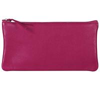 Clairefontaine 410168C - Genuine Lambskin Flat School Pencil Case Raspberry - Dimensions: 22x11 cm - School Supplies - Coloured Pencil Case - Pencil Tray