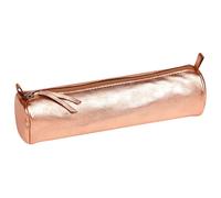 Clairefontaine 410194C - Genuine Lamb Leather Round Iridescent Effect Pencil Case Ø5,5x22cm School Supplies - Coloured Pencil Case - 4 Colours Random delivery