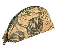 Clairefontaine 420017C - One Large Oval School Pencil Case in Vegan Cork - Dimensions: 21x7.5x10.5 cm - Palm tree - Multi-Functional - Ecological + Practical
