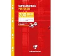 Clairefontaine 4711C - One Perforated Double Sheet Case - Dimensions: A4 21 x 29.7 cm - 200 Seyes Ruled Pages - 90 g White Vellum Paper - Reusable Case
