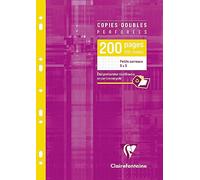 Clairefontaine 4712C - One Perforated Double Copy Case - Dimensions: A4 21x29.7 cm - 200 Small Squares Pages - White Vellum Paper 90 g - Reusable Case