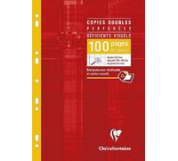Clairefontaine 4729C A Case of Perforated Double Copies for the Visually Impaired - A4 21x29.7 cm - 96 Pages Seyes Black Squares 2.5 mm Enlarged 10/10 - White Paper 90 g - Reusable Case