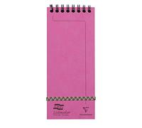 Clairefontaine 482/1112Z Listmaker Europa Fuchsia Spiral Header Shopping Pad - 7.6x18 cm - 120 Lined Pages - 90 g White Paper - Glossy Card Cover