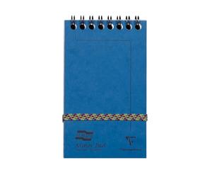 Clairefontaine 482/1154Z - One Minor Pad Europa Blue Spiral Pad - Size: 7.6x12.2 cm - 120 Detachable Lined Pages - 90 g White Paper - Glossy Card Covers