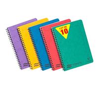 Clairefontaine 4849Z - Europa A5 Notemaker reliure intégrale assortiment A 14,8x21cm 120p détach. Q.5x5 - Paquet de 10
