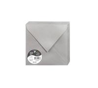 Clairefontaine 50073C Silver Iridescent Paper Pack of 20 Gummed Envelopes Square (16.5x16.5cm) 120gsm Invitation Correspondence Pollen Range Premium Smooth