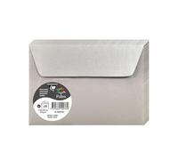 Clairefontaine - Ref 50076C - Pollen Iridescent Adhesive Envelopes (Pack of 20) - C6 (114 x 162mm) in Size, 120gsm Paper, Easy-to-Peel Adhesive Strip - Silver