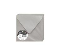 Clairefontaine 50078C Silver Iridescent Paper Pack of 20 Gummed Envelopes Square (14x14cm) 120gsm Invitation Events Correspondence Pollen Range Premium Smooth