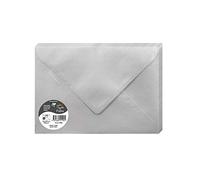 Clairefontaine 51190C Silver Iridescent Paper Pack of 20 Gummed Envelopes C5 16,2x22,9cm 120gsm Invitation Events Correspondence Pollen Range Premium Smooth