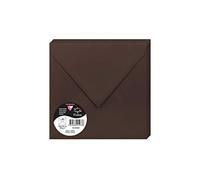Clairefontaine 5233C Pack of 20 Gummed Envelopes Square Format 16.5x16.5cm 120g/m² Cocoa Colour Invitation Events Correspondence Pollen Range Premium Paper