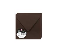 Clairefontaine 5238C Pack of 20 Gummed Envelopes Square Format 14x14cm 120g/m² Cocoa Colour Invitation Events Correspondence Pollen Range Premium Smooth Paper