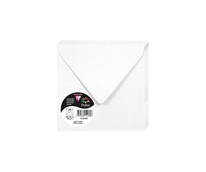 Clairefontaine 5428C Pack of 20 Gummed Envelopes Square Format 14x14cm 120g/m² White Invitation Events and Correspondence Pollen Range Premium Smooth Paper