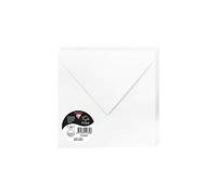 Clairefontaine 5433C Pack of 20 Gummed Envelopes Square Format 16.5x16.5cm 120g/m² White Invitation Events Correspondence Pollen Range Premium Smooth Paper