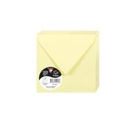 Clairefontaine 5458C Pack of 20 Gummed Envelopes Square Format 14x14cm 120g/m² Canary Colour Invitation Events Correspondence Pollen Range Premium Smooth Paper