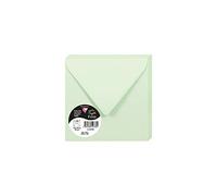 Clairefontaine 5478C Pack of 20 Gummed Envelopes Square Format 14x14cm 120g/m² Green Invitation Events and Correspondence Pollen Range Premium Smooth Paper