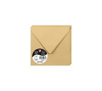 Clairefontaine 5488C Pack of 20 Gummed Envelopes Square Format 14x14cm 120g/m² Caramel Colour Invitation Events Correspondence Pollen Range Premium Paper