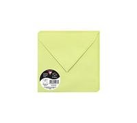 Clairefontaine 55473C Pack of 20 Gummed Envelopes Square (16.5x16.5cm) 120g/m² Leaf Bud Green Invitation Event Correspondence Pollen Range Premium Smooth Paper