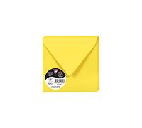 Clairefontaine 5568C Pack of 20 Gummed Envelopes Square Format 14x14cm 120g/m² Intensive Yellow Invitation Events Correspondence Pollen Range Premium Paper