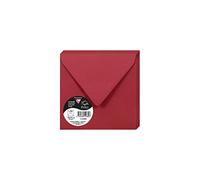 Clairefontaine 5588C Pack of 20 Gummed Envelopes Square Format 14x14cm 120g/m² Intensive Red Invitation Event Correspondence Pollen Range Premium Smooth Paper