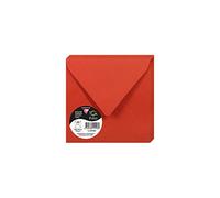 Clairefontaine 55998C Pack of 20 Gummed Envelopes Square Format 14x14cm 120g/m² Coral Red Invitation Events Correspondence Pollen Range Premium Smooth Paper