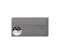 Clairefontaine 5635C Pack of 20 Self-Adhesive Envelopes DL 11x22cm 120gsm Dark Grey Invitation Events Correspondence Pollen Range Premium Smooth Paper