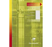 Clairefontaine 57222C - One Non-Punched Double Copy Case - Size: A4 21x29.7 cm - 200 Small Square Pages with Margin - White Paper 90 g - Reusable Case