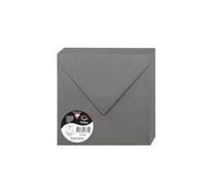 Clairefontaine 5783C Pack of 20 Gummed Envelopes Square Format 16.5x16.5cm 120g/m² Dark Grey Invitation Event Correspondence Pollen Range Premium Smooth Paper