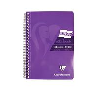 Clairefontaine Europa - Ref 5813Z Wirebound Notebooks, Hardwearing Bright and Glossy Covers, 180 Lined Sheets, A5 size and Micro-Perforated Pages, Purple Cover