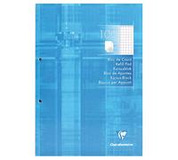 Clairefontaine - Ref 5815C - 2-Hole Punched Refill Pad (Pack of 100 Sheets) - A4 Size, 5/5 Squared Rulings with Margin, 90gsm Brushed Vellum Paper, Resealable Pack