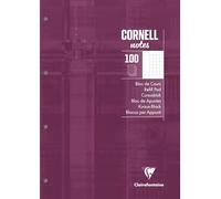 Clairefontaine 58196C Coursepads "CORNELL notes" Glued Perforated Plum - A4 21x29,7 cm - 200 Small Squares Pages - White Paper 90 g - Laminated Card Cover