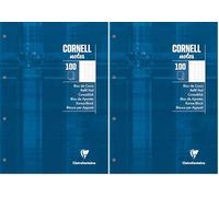 Clairefontaine 5819C - One CORNELL notes Perforated Course Pad Petrol Blue - A4 21x29,7 cm - 200 Seyes Lines - 90 g White Paper - Laminated Card Cover (Pack of 2)