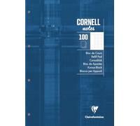Clairefontaine 5819C "CORNELL notes" Perforated Course Pad Petrol Blue - A4 21x29,7 cm - 200 Seyes Lines - 90 g White Paper - Laminated Card Cover