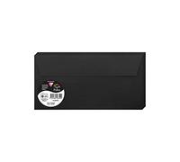 Clairefontaine 5835C Pack of 20 Self-Adhesive Envelopes Format DL 11x22cm 120gsm Colour Black Invitation Events Correspondence Pollen Range Premium Paper