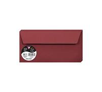 Clairefontaine 5885C Pack of 20 Self-Adhesive Envelopes DL 11x22cm 120gsm Colour Burgundy Invitation Events Correspondence Pollen Range Premium Smooth Paper