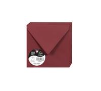Clairefontaine 5888C Pack of 20 Gummed Envelopes Square Format 14x14cm 120g/m² Burgundy Invitation Event Correspondence - Pollen Range - Premium Smooth Paper