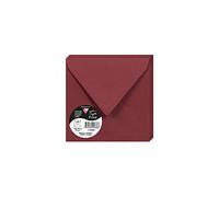 Clairefontaine 5888C Pack of 20 Gummed Envelopes Square Format 14x14cm 120g/m² Burgundy Invitation Event Correspondence - Pollen Range - Premium Smooth Paper