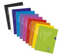 Clairefontaine 598753C A Mimesys Spiral Notebook - A4+ 22.5 x 29.7 cm - 240 Pages Small Framed and Perforated Squares 4 Holes - White Paper 90 g - Polypro Cover - Bright Random Color