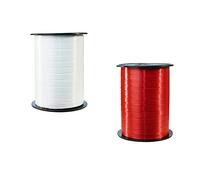 Clairefontaine 601701AMZC - One Set of 2 Rolls of Smooth Ribbon - Dimensions: 500m x 0,7 cm - Gift wrapping, decorative accessories - Colour: Red/White