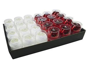 Clairefontaine 612007C - One Tray of 24 Metallic Eggs - Gift Wrapping Ribbon - Colour: Red, White - Dimensions: 10mx7mm - Accessories for Gift wrapping
