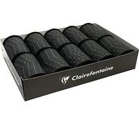 Clairefontaine 612704C - One Tray of 10 Rolls of Ribbon - Dimensions : 10m x 10mm - Pattern : Black Writing - Creative - Accessories for Gift Wrapping