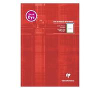 Clairefontaine 6128C Red Writing Pad Glued Header - A4 21x29,7cm - 100 Pages. 4 Colour Ruler Special Dys Line Spacing 2mm - White Paper 90g - Card Cover