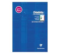 Clairefontaine 6138C Blue K Writing Pad Glued to the Header A4 21x29,7cm - 100 Pages. 4 Colour Ruler Special Dys Line Spacing 3mm - White Paper 90g Card Cover