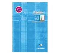Clairefontaine 6148C Blue C Writing Pad Glued to the Header A4 21x29,7cm - 100 Pages. 4 Colour Ruler Special Dys Line Spacing 5mm - White Paper 90 g Card Cover