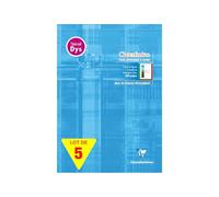 Clairefontaine 6148CPack Pack of 5 Blue C Pad Glued - A4 21x29,7cm - 100 Pages. 4-Colour ruling Special Dys Line spacing 3mm - White paper 90 g - card cover